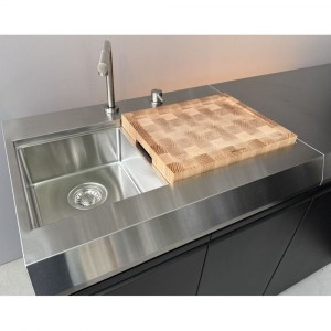  Spüle, 2 Becken, versenkbare Armatur, inkl. Abfalltrennung